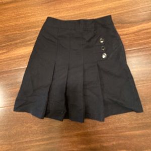 Navy Pleated Mini Skirt